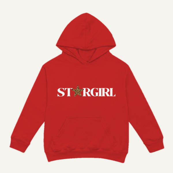Leopard Star Girl Hoodie Red