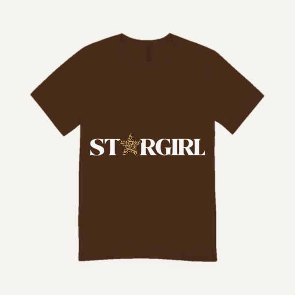 Leopard Star Girl T-shirt Chocolate Brown