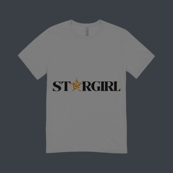 Leopard Star Girl T-shirt Grey