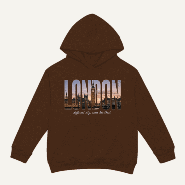 London Skyline Hoodie Chocolate Brown