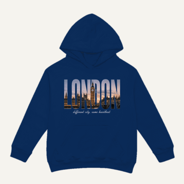 London Skyline Hoodie Navy Blue