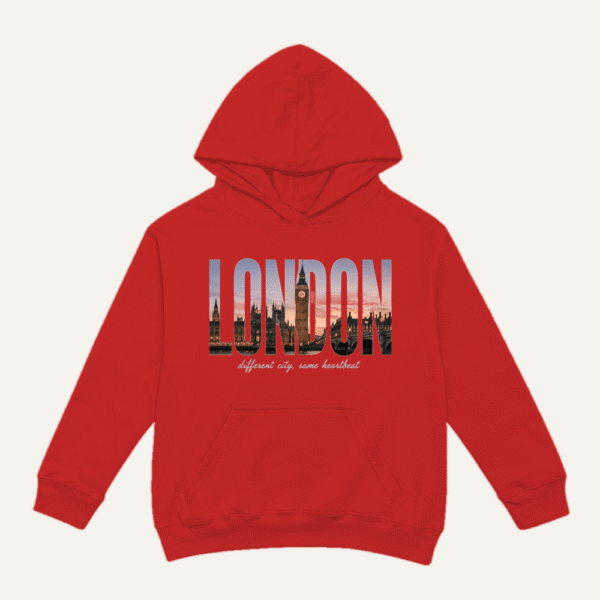 London Skyline Hoodie Red