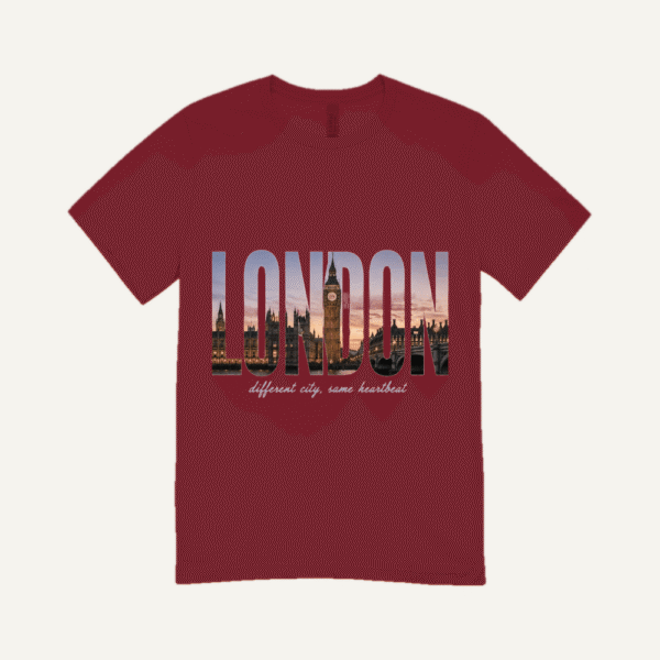 London Skyline T-shirt Maroon