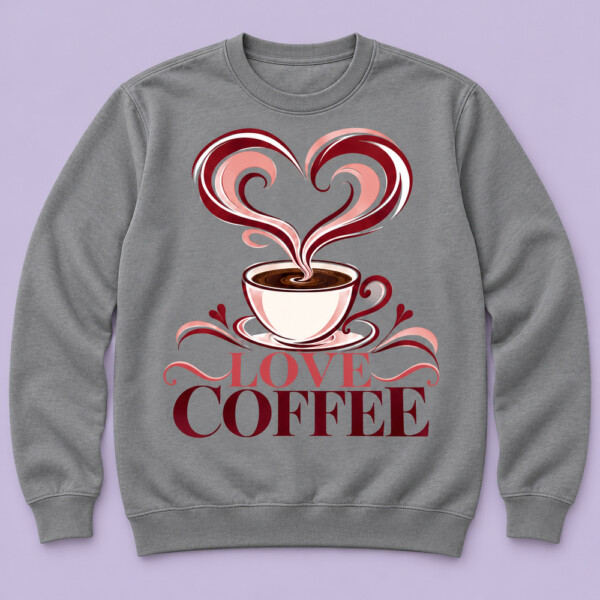 Love Coffee Sweatshirt Grey