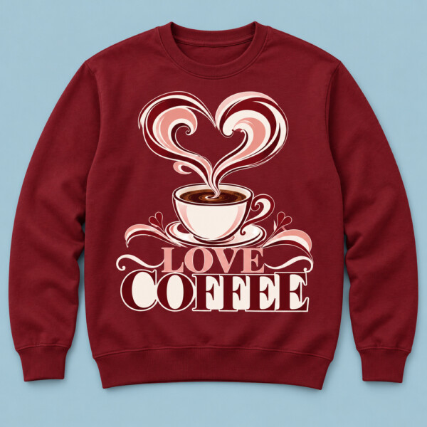 Love Coffee Sweatshirt Maroon