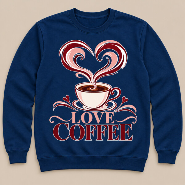 Love Coffee Sweatshirt Navy Blue