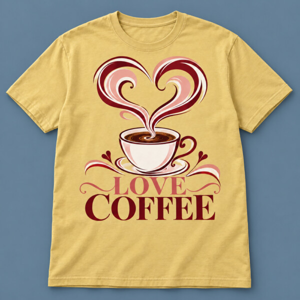 Love Coffee T-shirt Beige