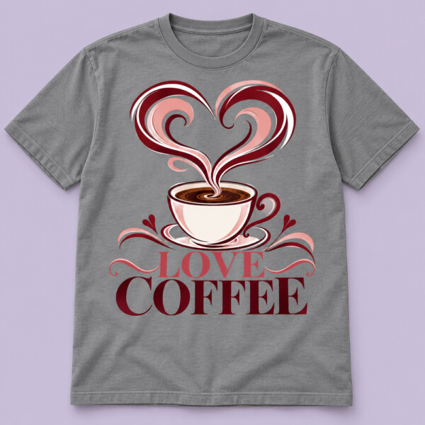 Love Coffee T-shirt Grey
