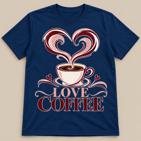 Love Coffee T-shirt Navy Blue