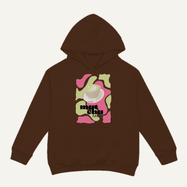 Matcha Love Collage Hoodie Chocolate Brown