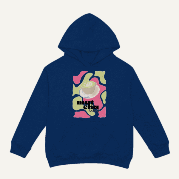 Matcha Love Collage Hoodie Navy Blue