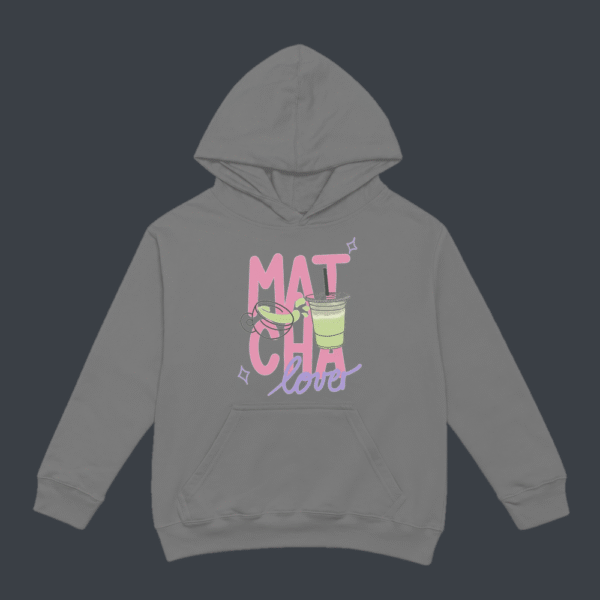 Matcha Love Cups Hoodie Grey
