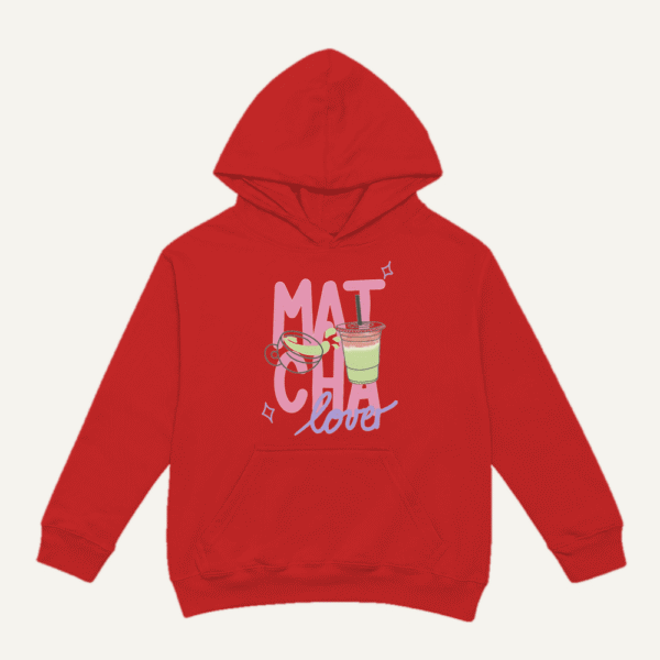 Matcha Love Cups Hoodie Red