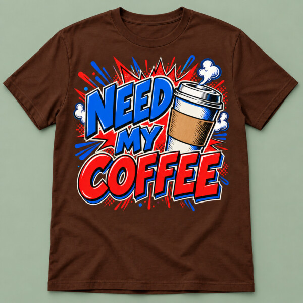 Need My Coffee T-shirt Chocolate Brown