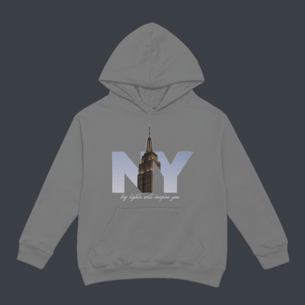 New York Skyline Hoodie Grey