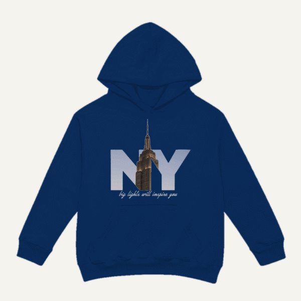 New York Skyline Hoodie Navy Blue