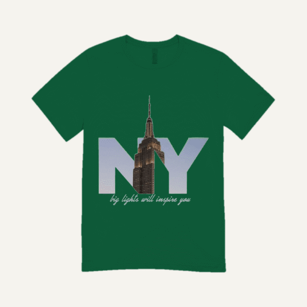 New York Skyline T-shirt Bottle Green