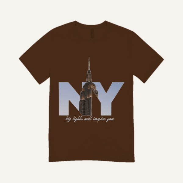 New York Skyline T-shirt Chocolate Brown