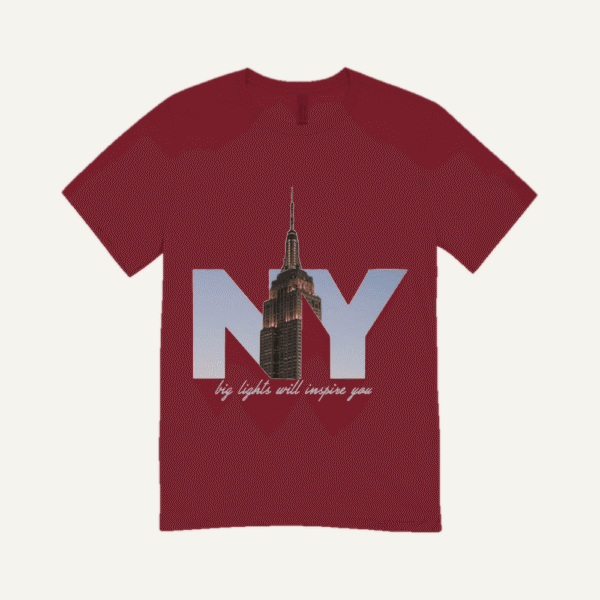 New York Skyline T-shirt Maroon