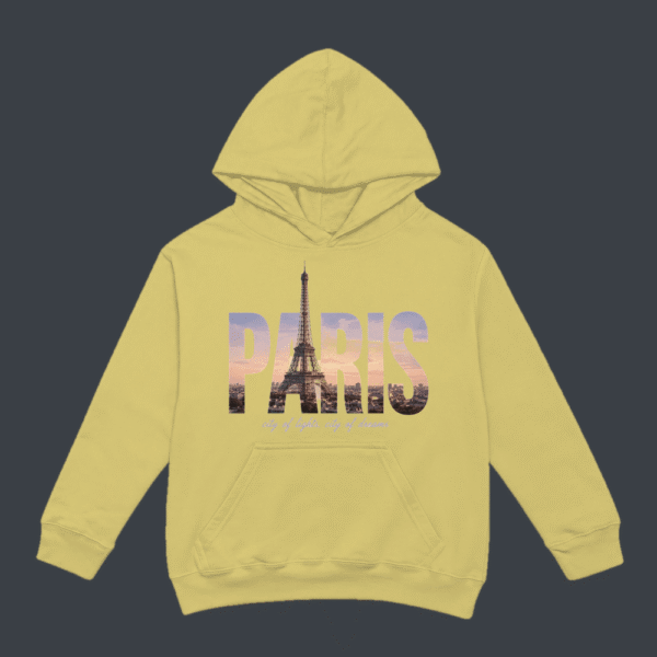 Paris Skyline Hoodie Beige