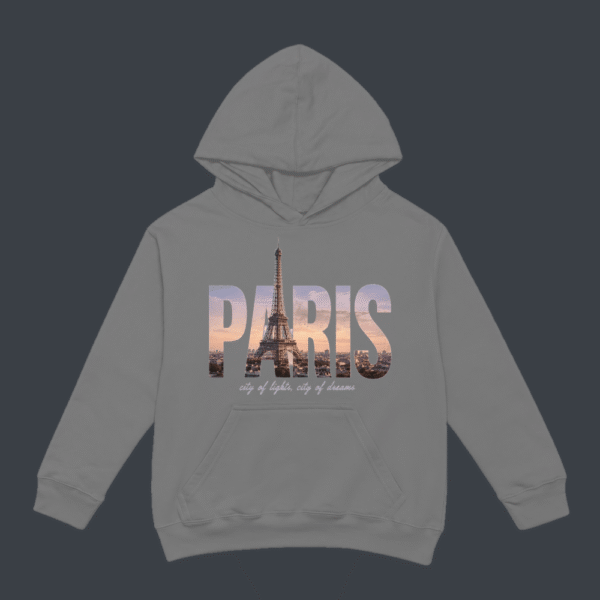 Paris Skyline Hoodie Grey