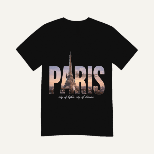 Paris Skyline T-shirt Black