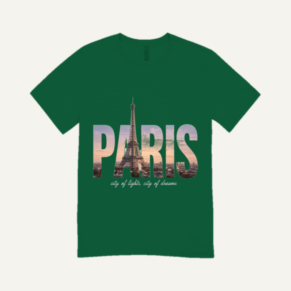 Paris Skyline T-shirt Bottle Green