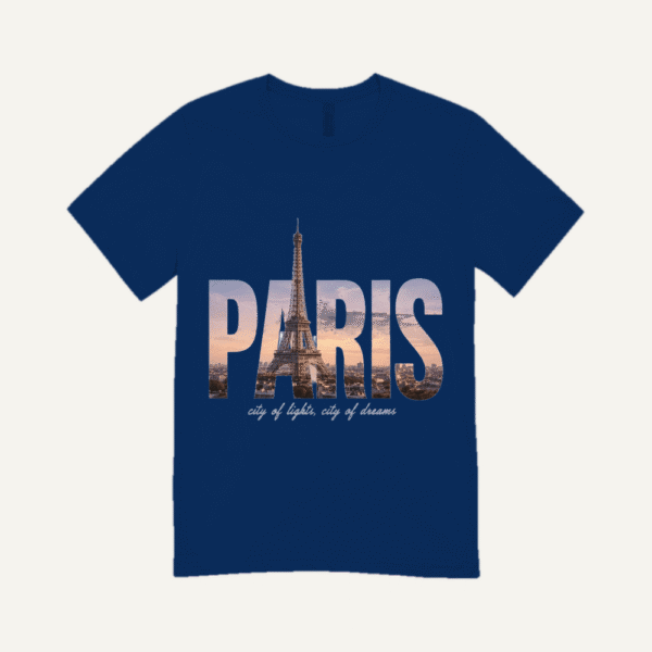 Paris Skyline T-shirt Navy Blue