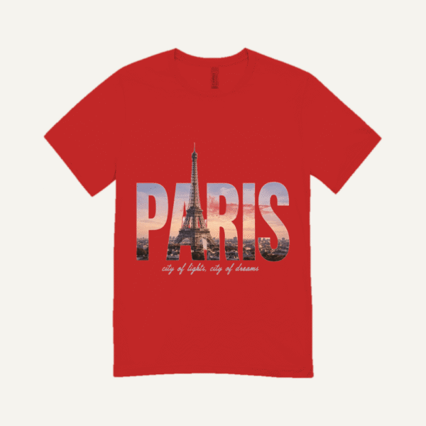 Paris Skyline T-shirt Red