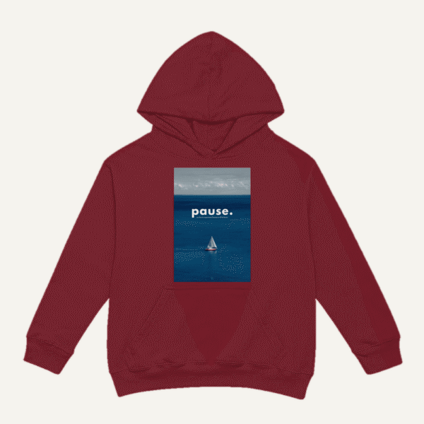 Pause Ocean Hoodie Maroon