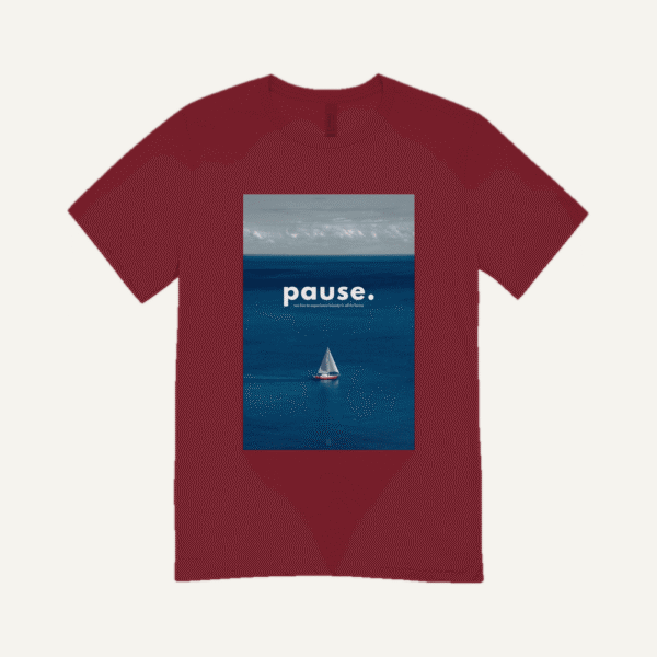 Pause Ocean T-shirt Maroon