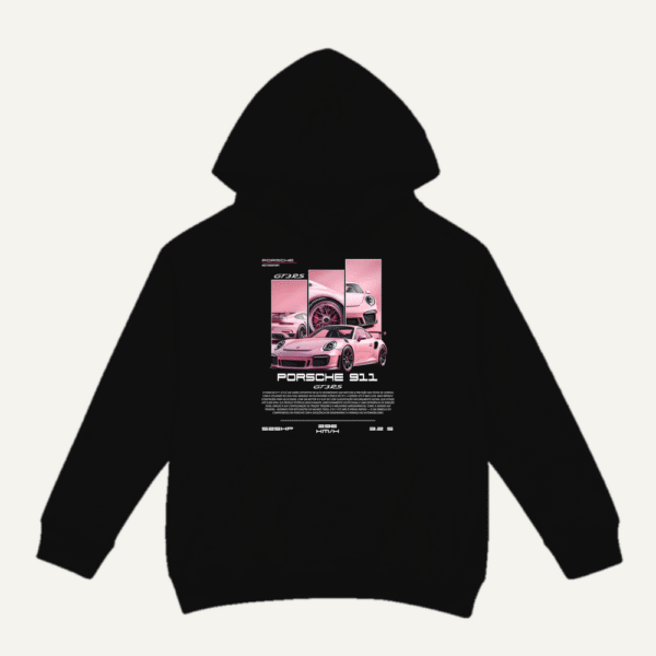 Pink Porsche GT3 RS Hoodie Black