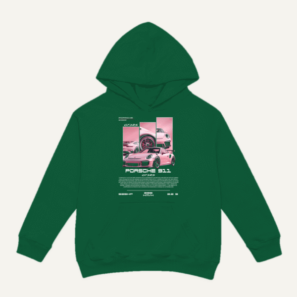 Pink Porsche GT3 RS Hoodie Bottle Green