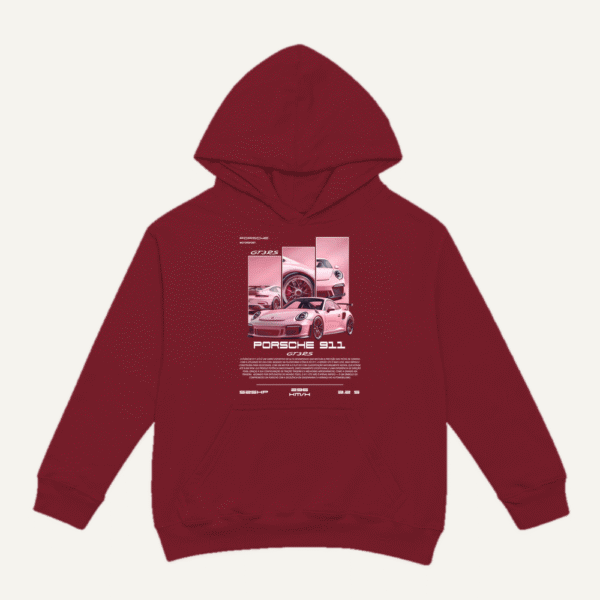 Pink Porsche GT3 RS Hoodie Maroon