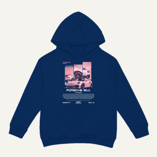 Pink Porsche GT3 RS Hoodie Navy Blue