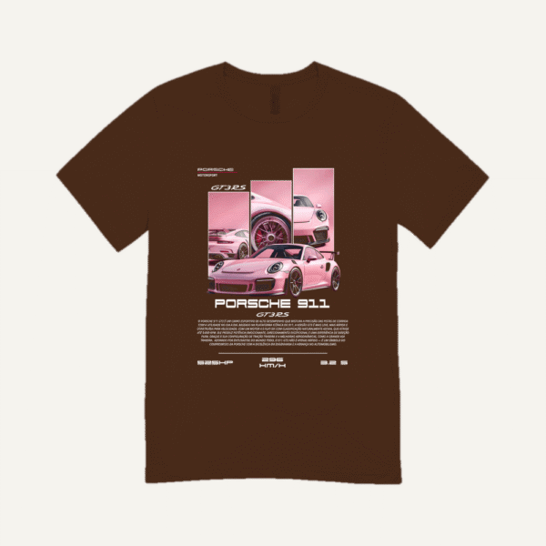 Pink Porsche GT3 RS T-shirt Chocolate Brown