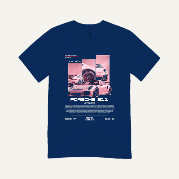 Pink Porsche GT3 RS T-shirt Navy Blue