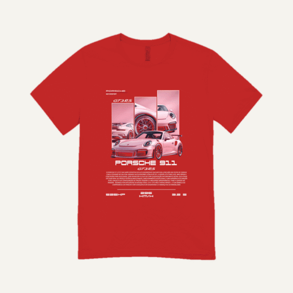 Pink Porsche GT3 RS T-shirt Red