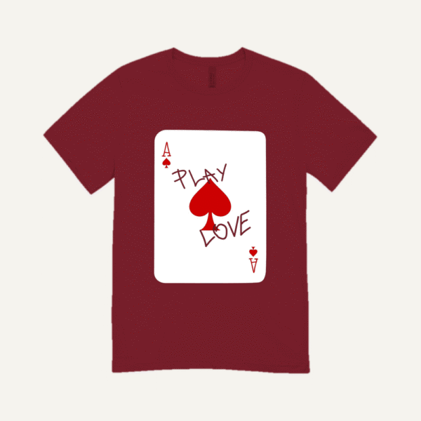 Play Love Ace T-shirt Maroon