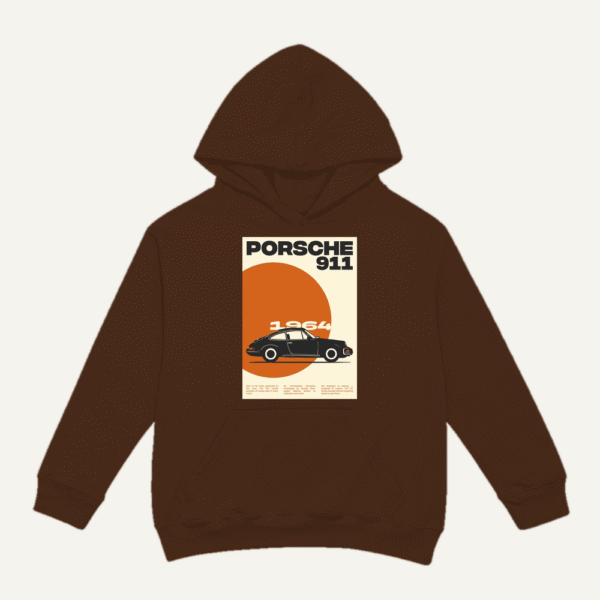 Porsche 911 Retro Hoodie Chocolate Brown