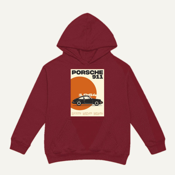 Porsche 911 Retro Hoodie Maroon