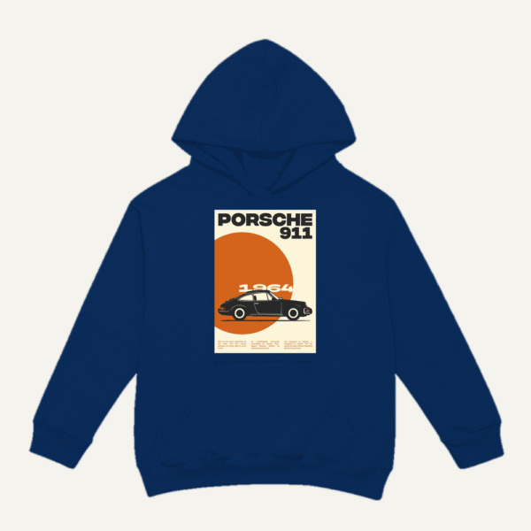 Porsche 911 Retro Hoodie Navy Blue