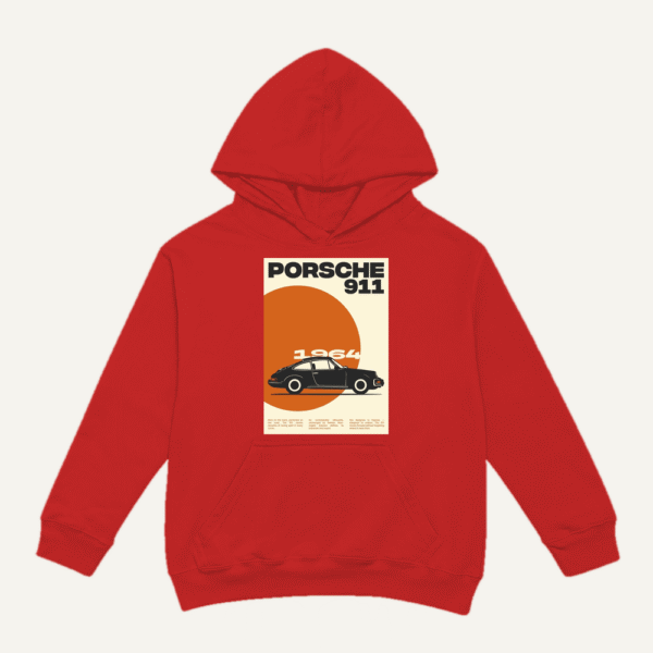 Porsche 911 Retro Hoodie Red