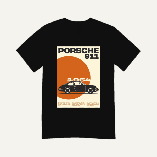 Porsche 911 Retro T-shirt Black
