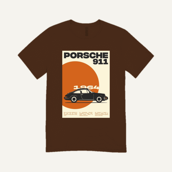 Porsche 911 Retro T-shirt Chocolate Brown