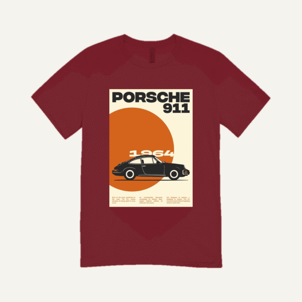 Porsche 911 Retro T-shirt Maroon