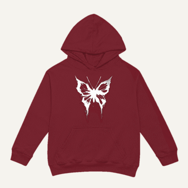 Ragged Butterfly Hoodie Maroon