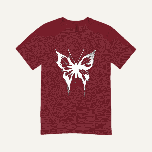 Ragged Butterfly T-shirt Maroon