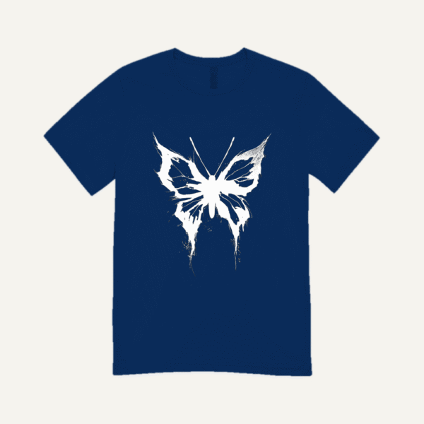 Ragged Butterfly T-shirt Navy Blue