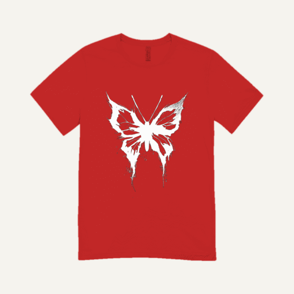 Ragged Butterfly T-shirt Red
